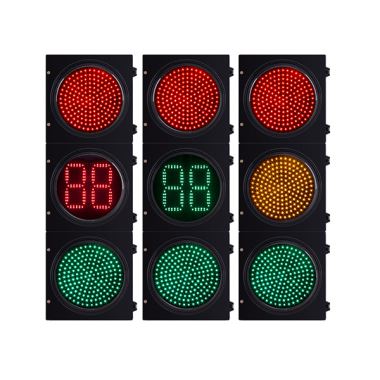 Dia.300mm ki ap dirije trafik limyè wouj + jòn + vèt + dekont minutri